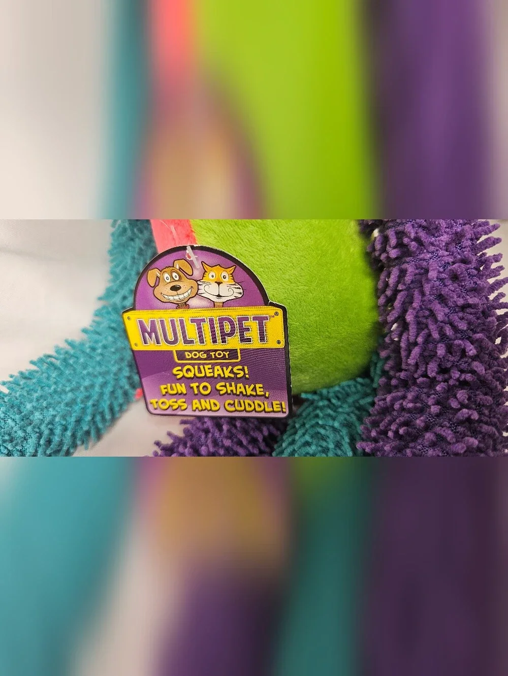 Multipet Multi-Crew Monkey Plush Dog Toy New Squeaks Long Arms Legs Tug Fetch